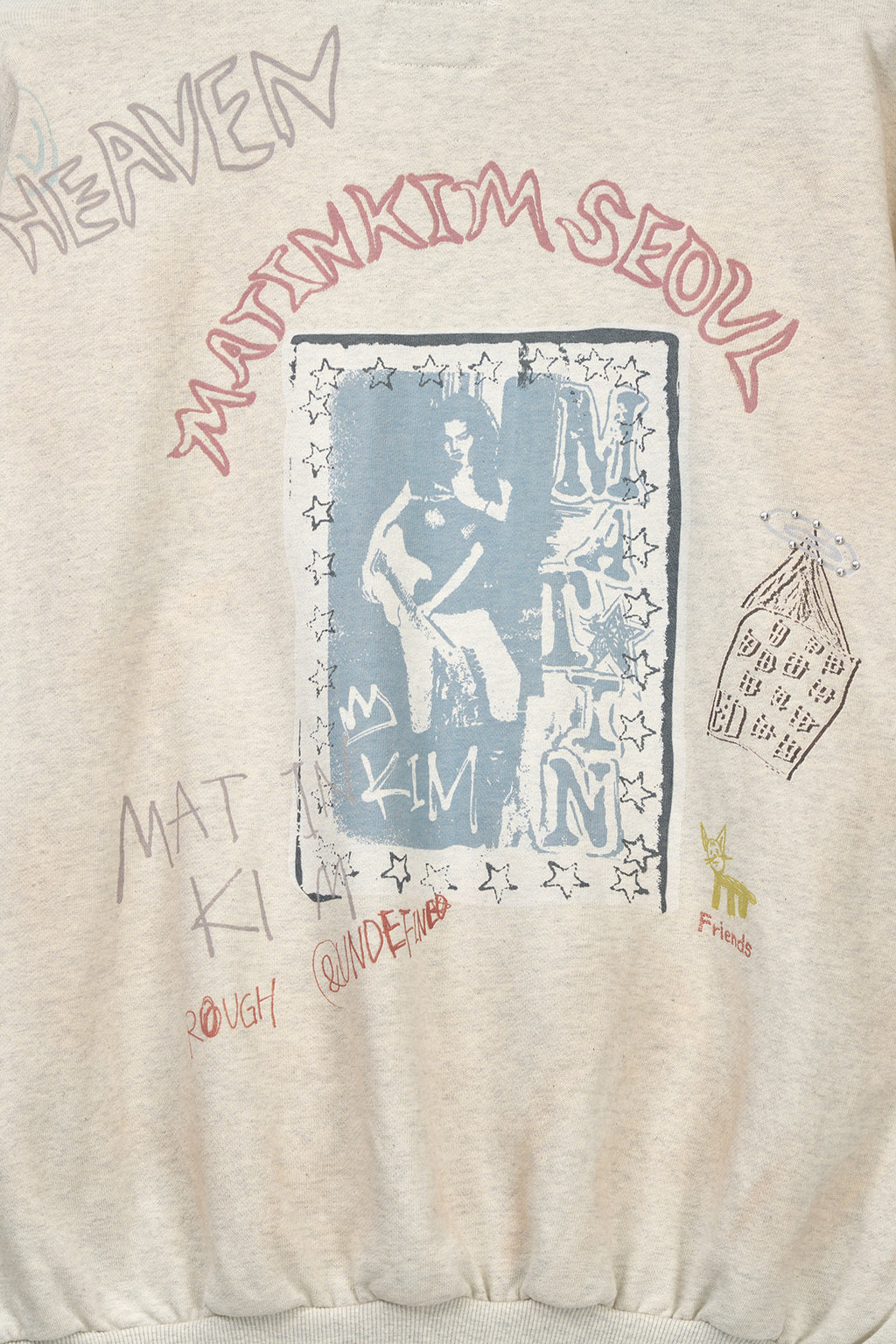 Matin Kim - Vintage Washed Graffiti Hoody Zip Up (Beige) product image 4 | TRAB K-Fashion Australia