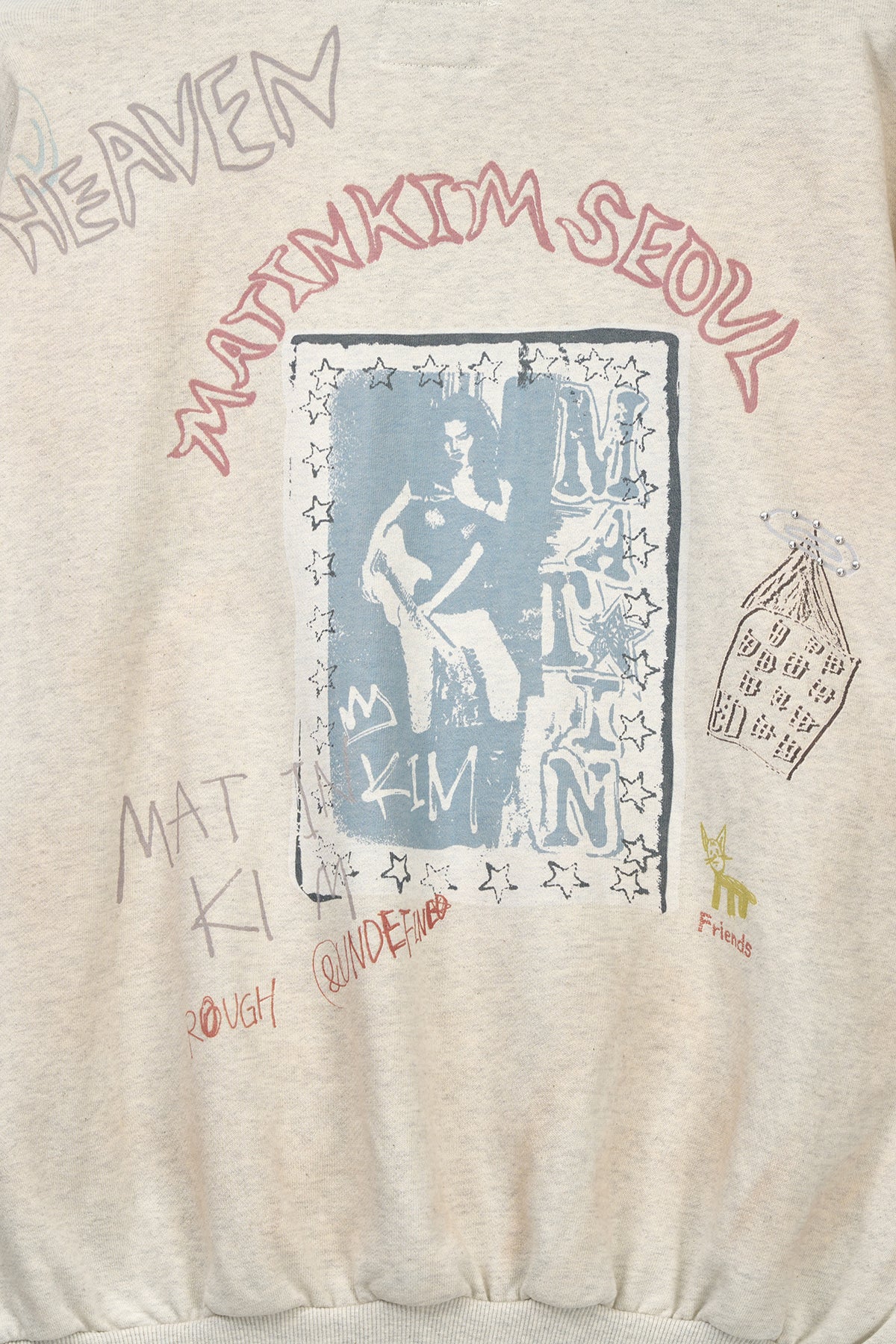 Matin Kim - Vintage Washed Graffiti Hoody Zip Up (Beige) product image 4 | TRAB K-Fashion Australia