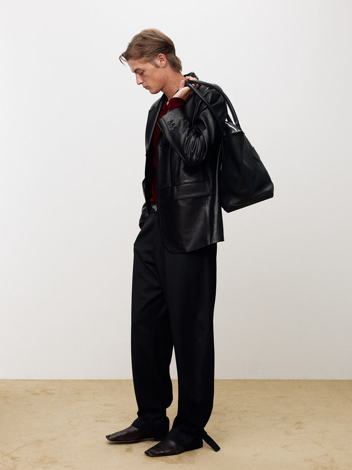 Tonywack - Vegetable Tanned Lamb Leather Tailored Jacket (Black) product image 6 | TRAB K-Fashion Australia