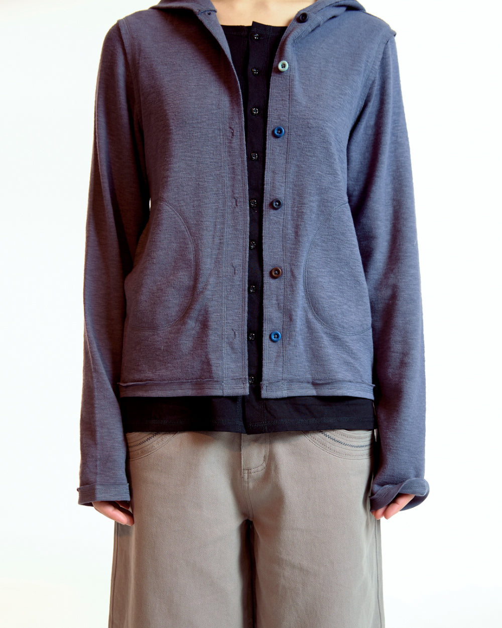 Coyseio - Twofold Button-Up Hoodie (Charcoal) product image 5 | TRAB K-Fashion Australia