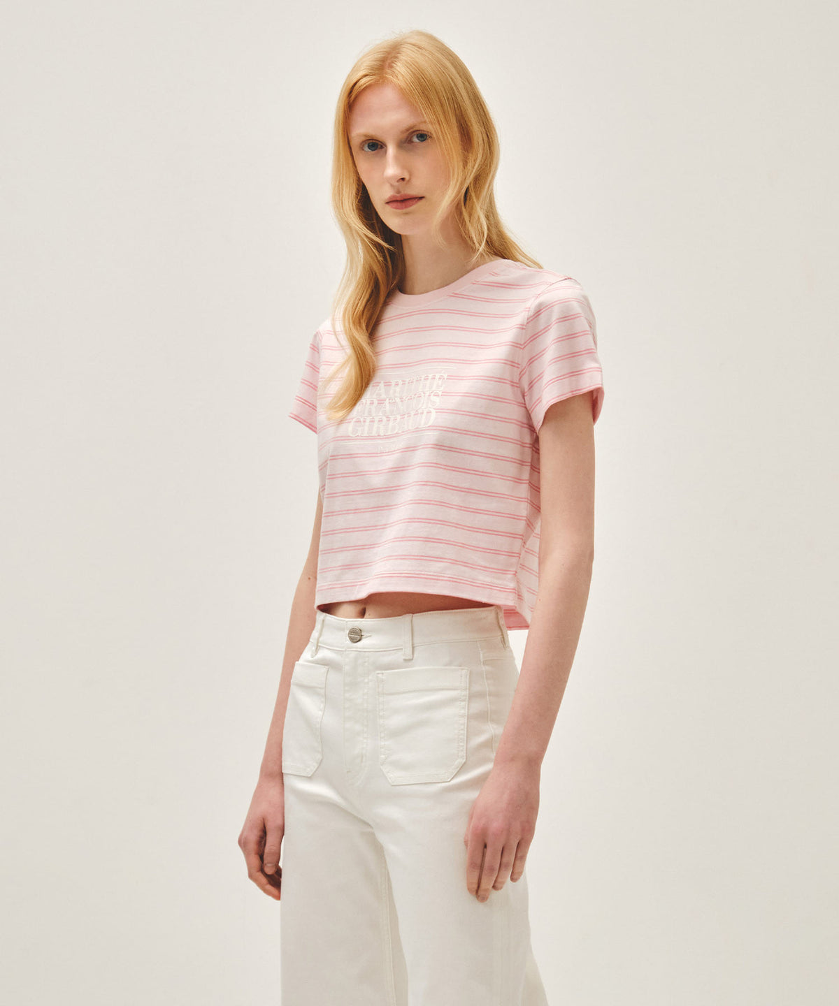 Marithe & Francois Girbaud - Classic Logo Crop Tee (Pink) product image 2 | TRAB K-Fashion Australia