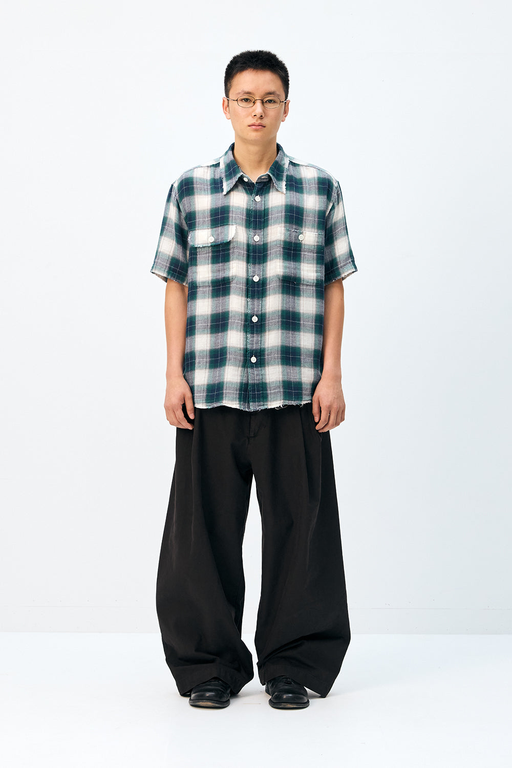 Hatchingroom - Wide Two Pleats Trousers (Dyed Purple Brown) product image 7 | TRAB K-Fashion Australia