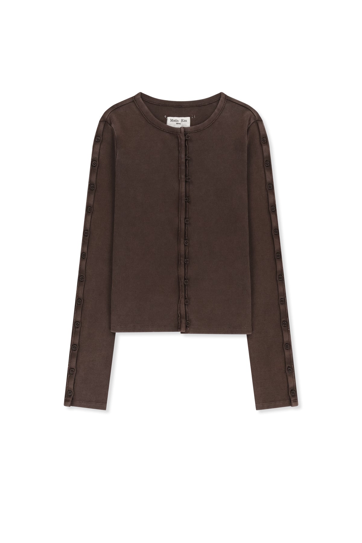 Matin Kim - Washed Rib Button Detail Top (Brown) product image 1 | TRAB K-Fashion Australia