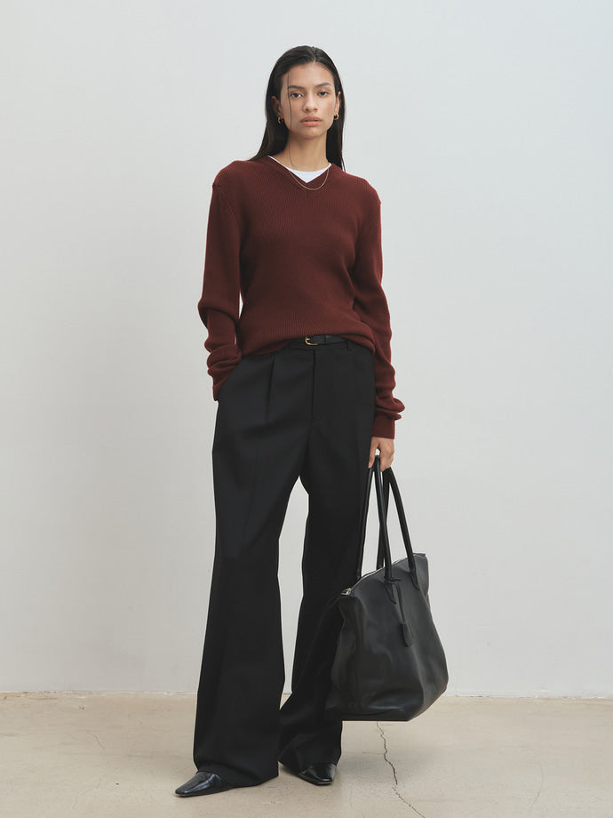 Tonywack - Wool Twill Wide-Leg Pleated Trousers (Black) product image 7 | TRAB K-Fashion Australia