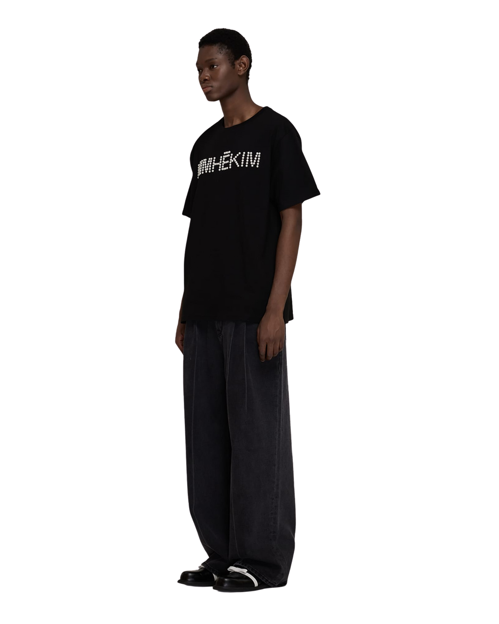 Kimhe Kim - Logo T-Shirt With Pearl Embellishment (Black) product image 7 | TRAB K-Fashion Australia