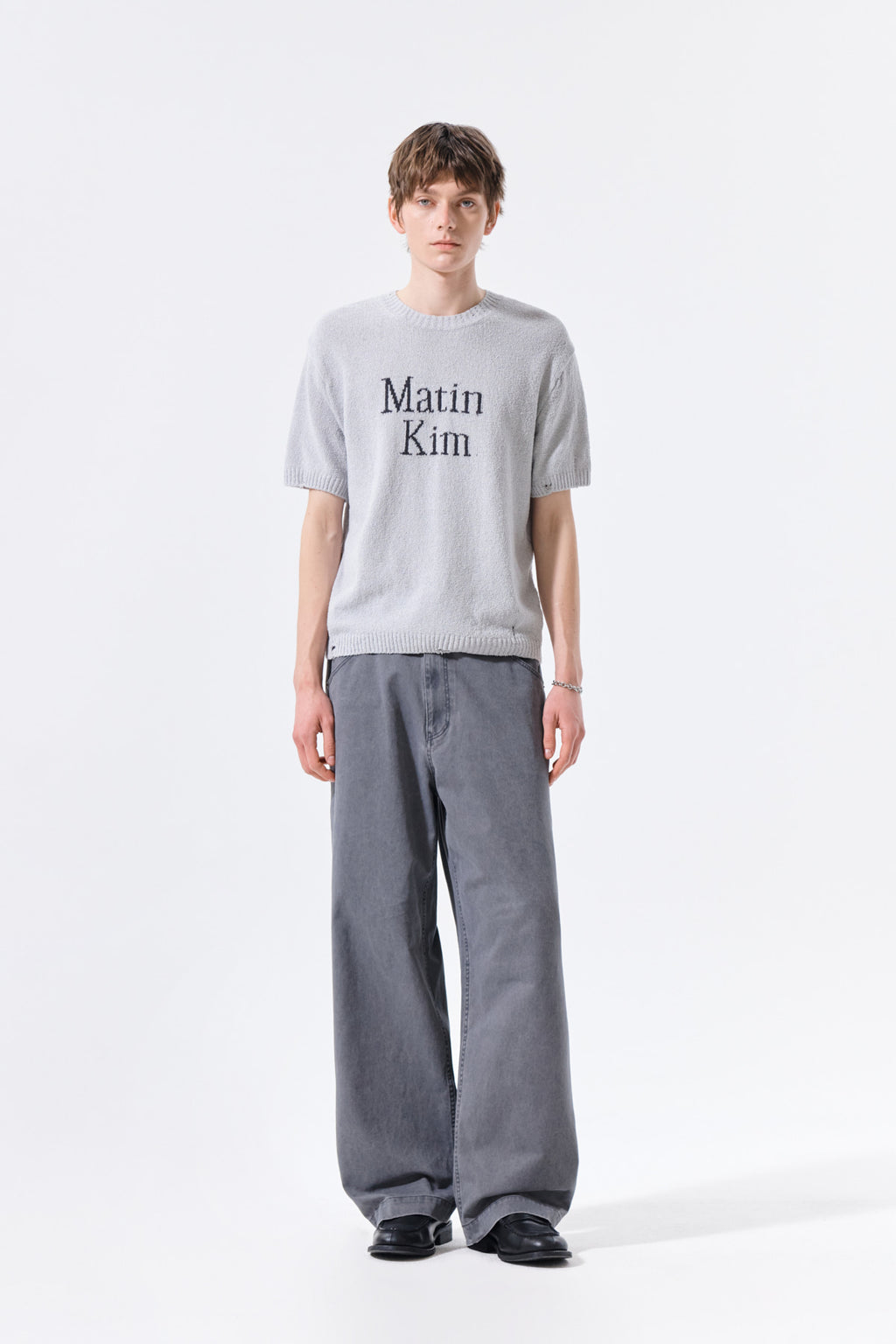 Matin Kim - Half Sleeve Logo Pullover (Light Grey) product image 8 | TRAB K-Fashion Australia