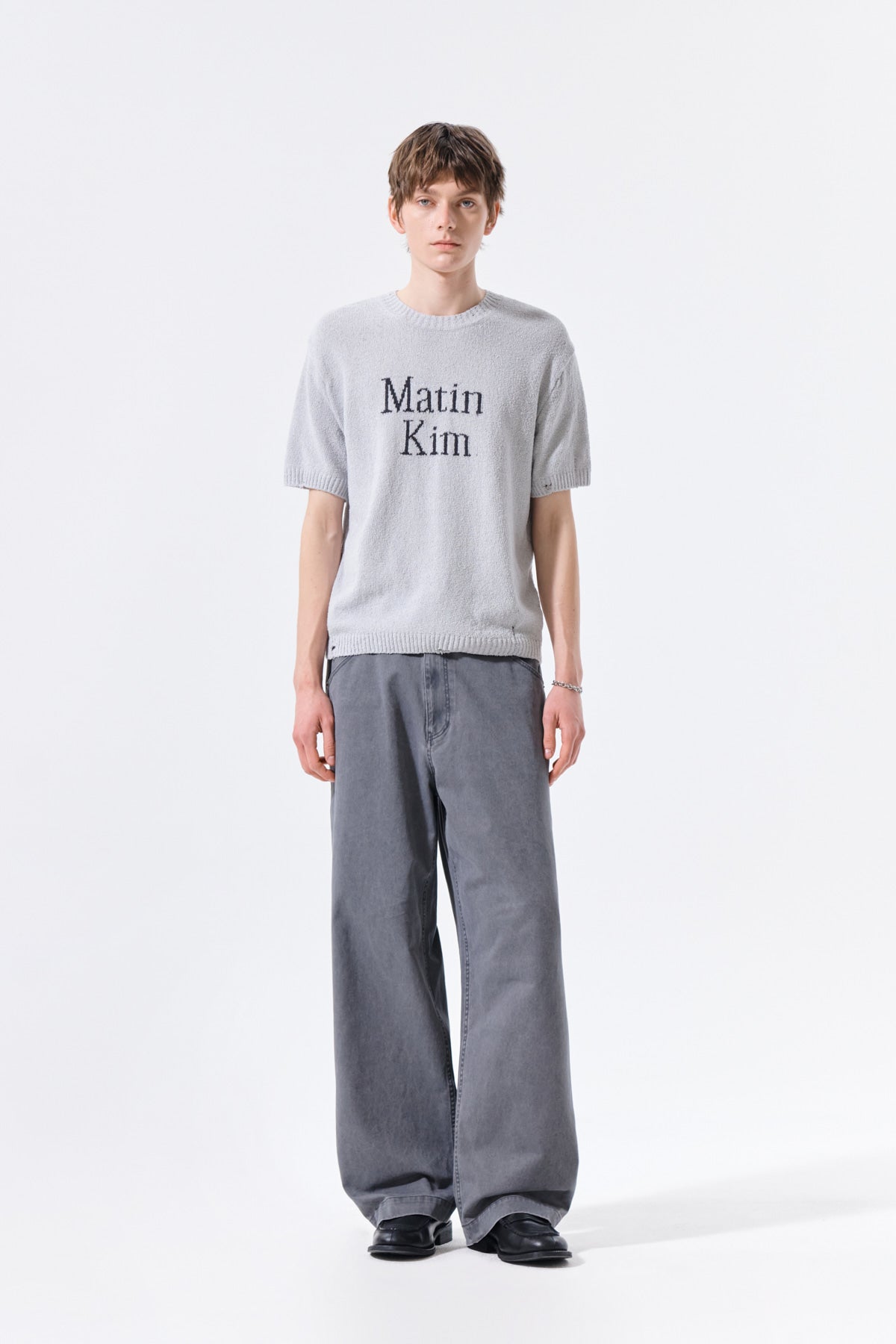 Matin Kim - Half Sleeve Logo Pullover (Light Grey) product image 8 | TRAB K-Fashion Australia