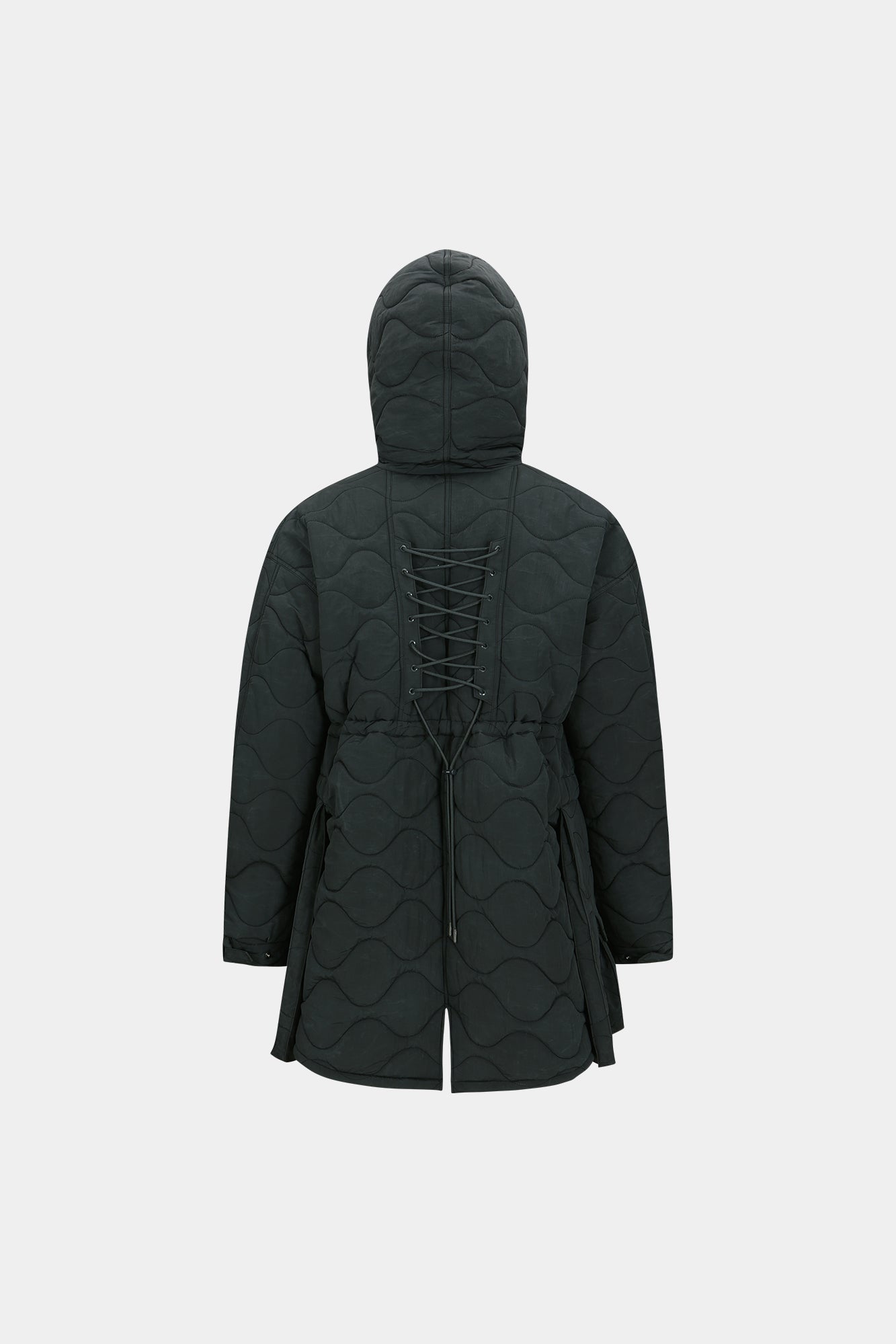 Andersson Bell - Lace-Up Fishtail Parka (Asphalt) product image 10 | TRAB K-Fashion Australia
