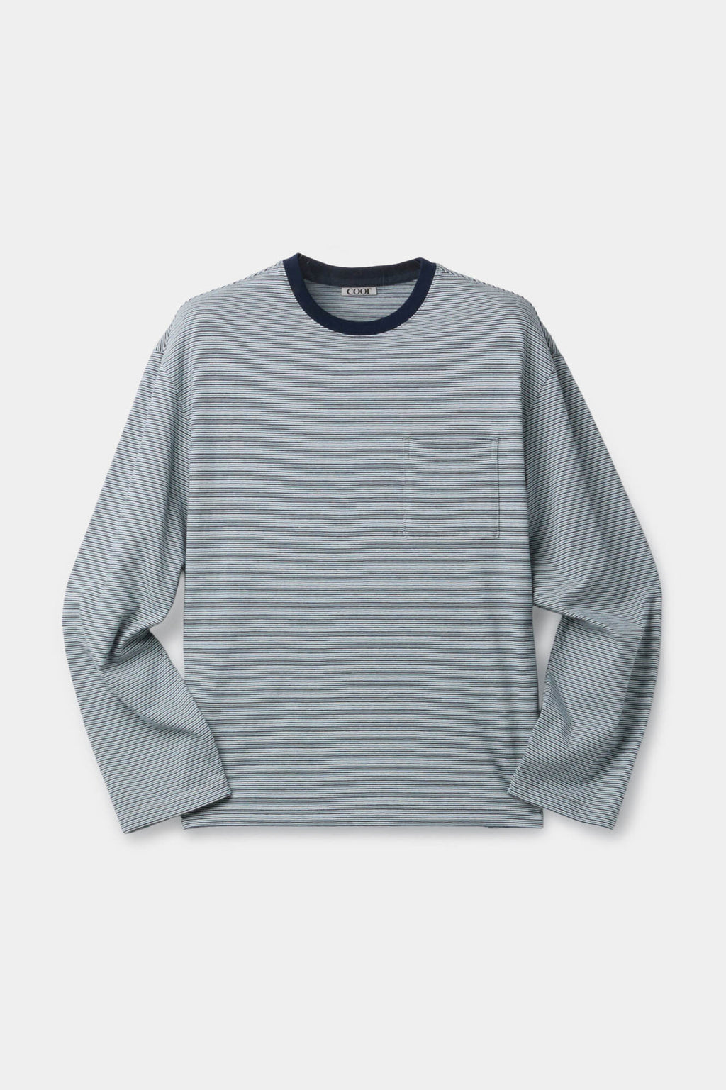 Coor - Multi Pin Stripe Pocket T-Shirt (Blue) product image 1 | TRAB K-Fashion Australia