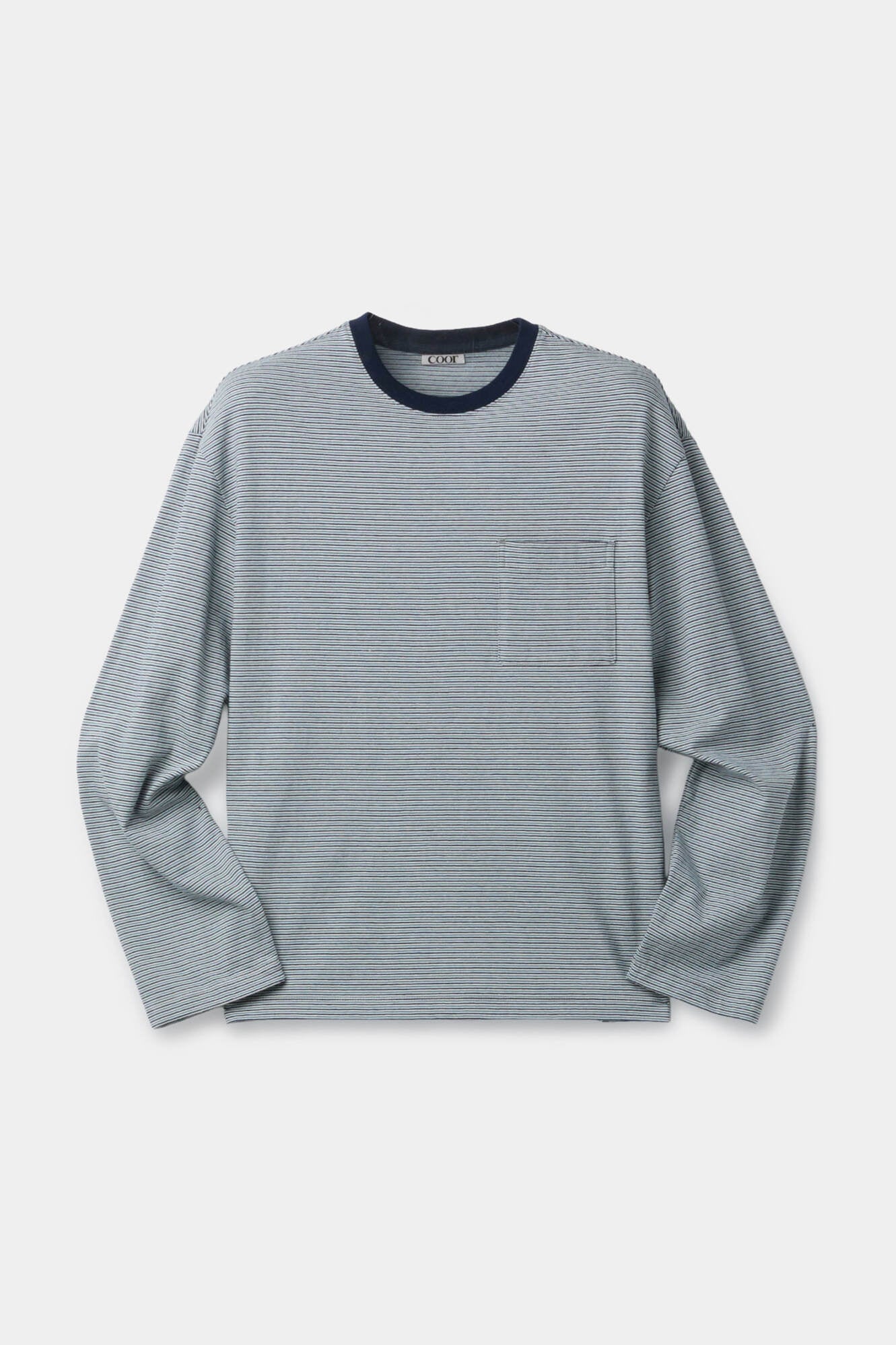 Coor - Multi Pin Stripe Pocket T-Shirt (Blue) product image 1 | TRAB K-Fashion Australia