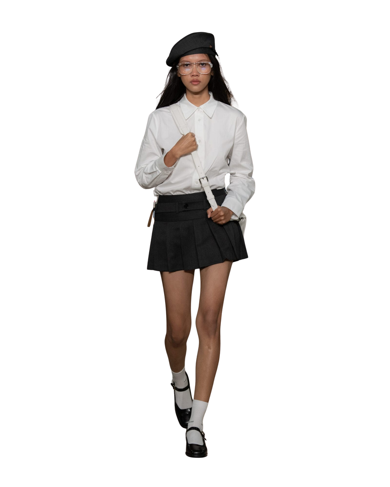 Kimhe Kim - Stripped Beret (Grey) product image 1 | TRAB K-Fashion Australia