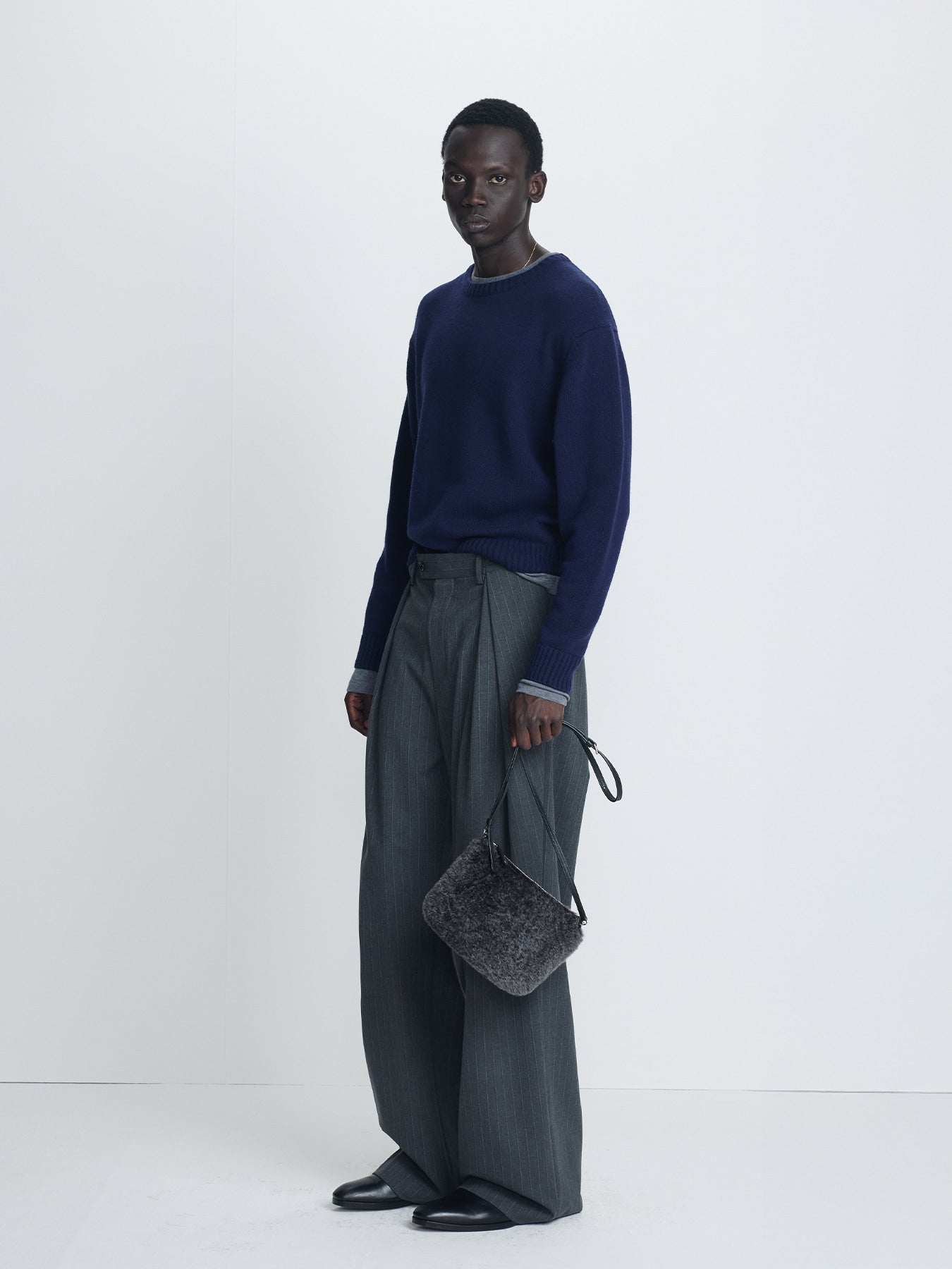 Tonywack - Wool And Cashmere Layered Knit (Navy/Grey) product image 4 | TRAB K-Fashion Australia