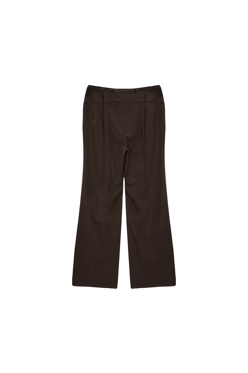 Matin Kim - Waist Button Point String Slim Pants (Brown) product image 2 | TRAB K-Fashion Australia