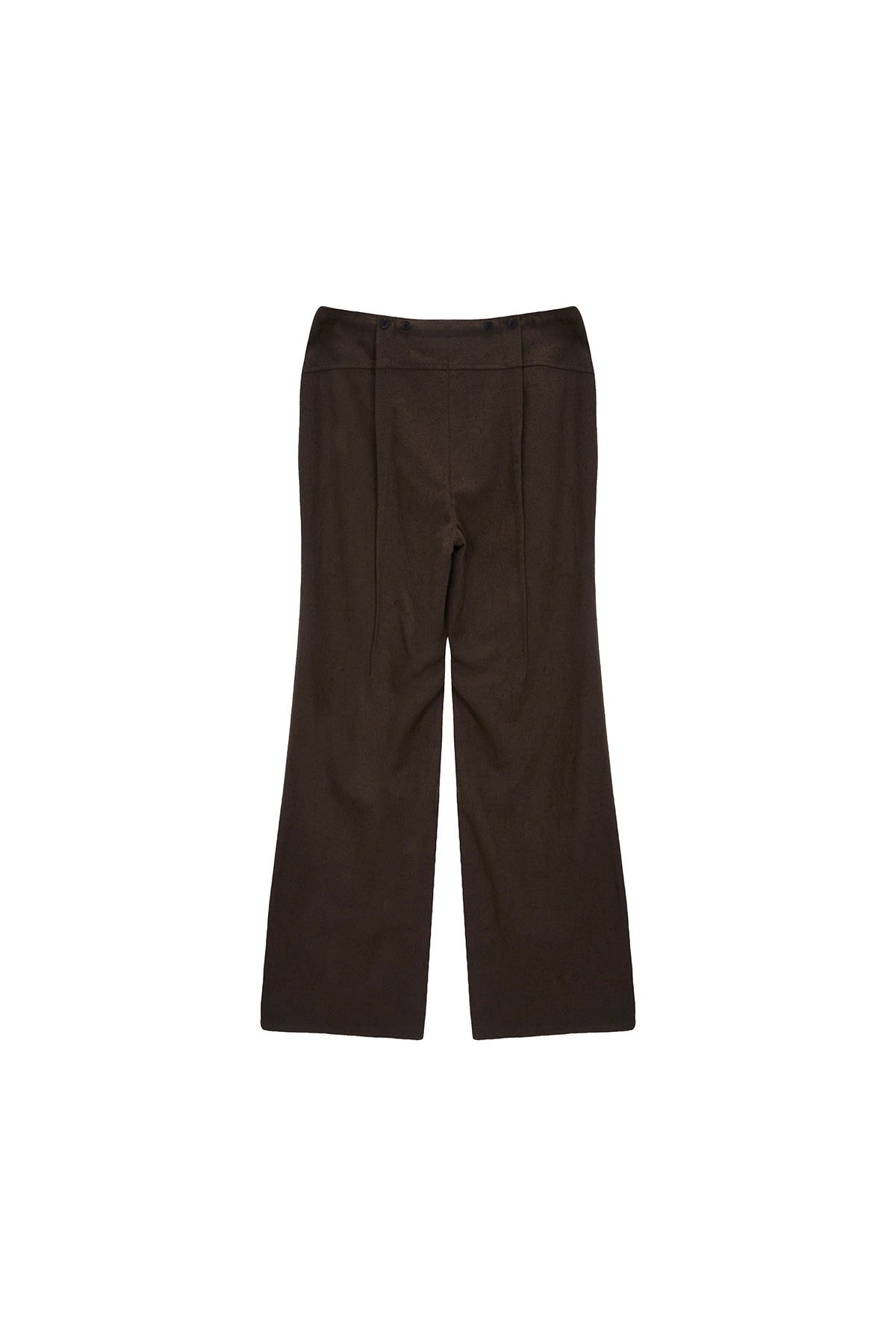 Matin Kim - Waist Button Point String Slim Pants (Brown) product image 2 | TRAB K-Fashion Australia