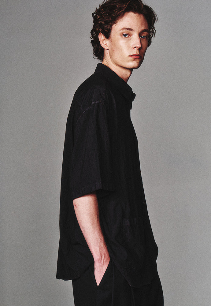 Art if acts - Garment Dyed Two Pocket Half Shirt (Faded Black) product image 5 | TRAB K-Fashion Australia