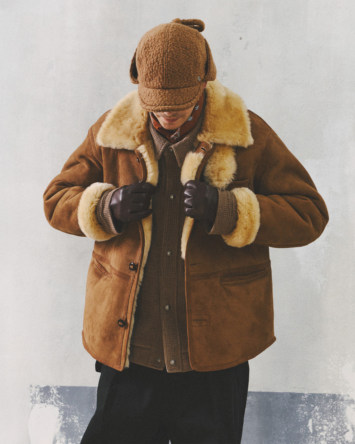Eastlogue - Shearling Lumberjack Mouton Work Shirts (Beige Suede) product image 2 | TRAB K-Fashion Australia