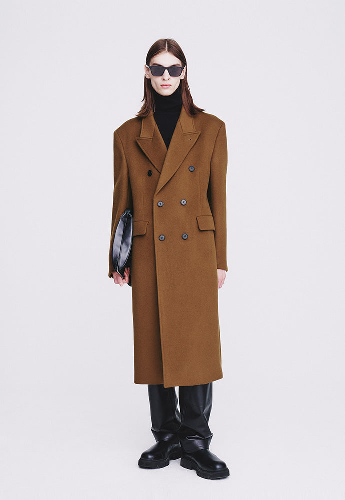 Tonywack - Cashmere Double-Breasted Tailored Coat (Dark Camel) product image 5 | TRAB K-Fashion Australia