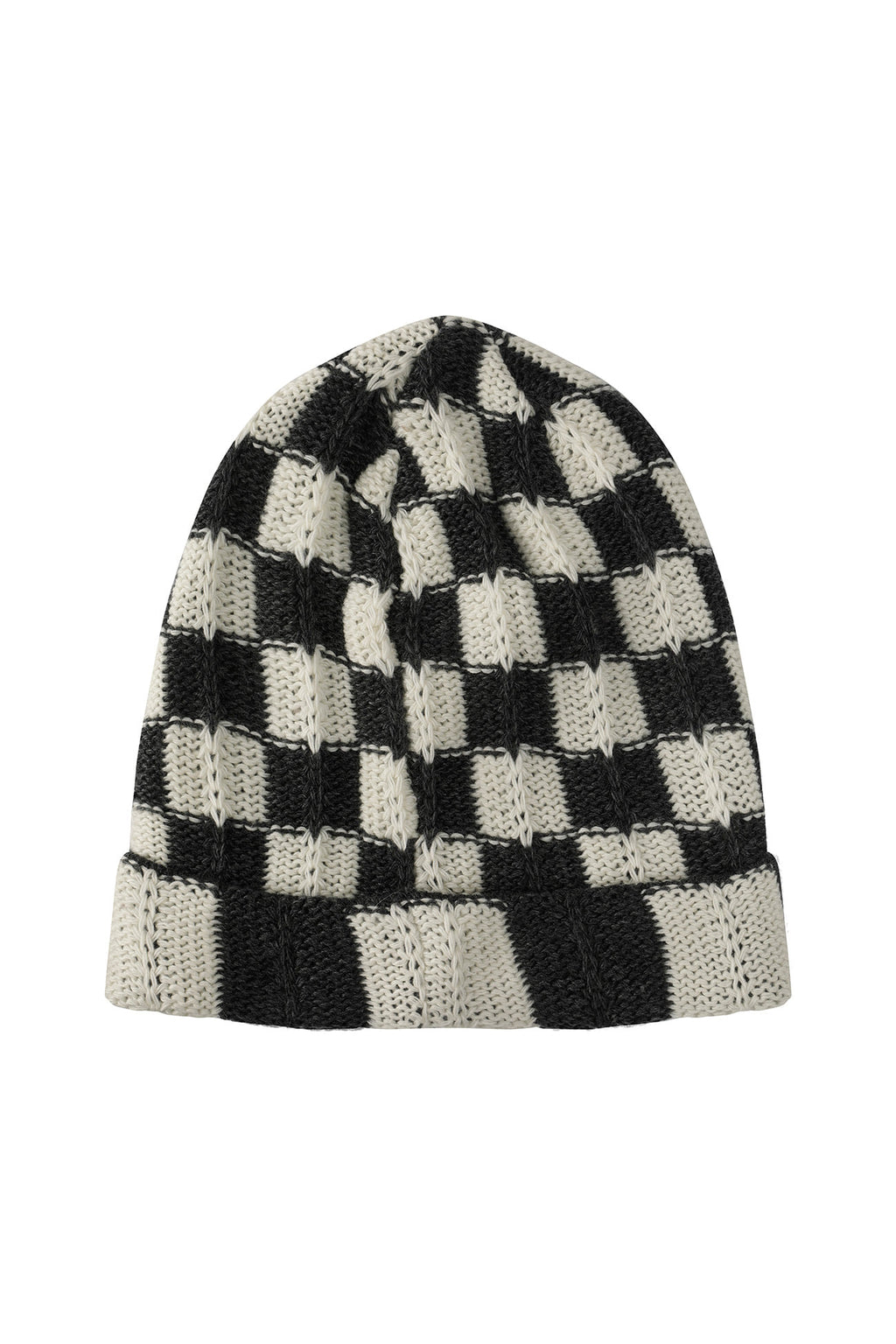 Deinet - Checkered Neat Knit Beanie (Charcoal) product image 6 | TRAB K-Fashion Australia