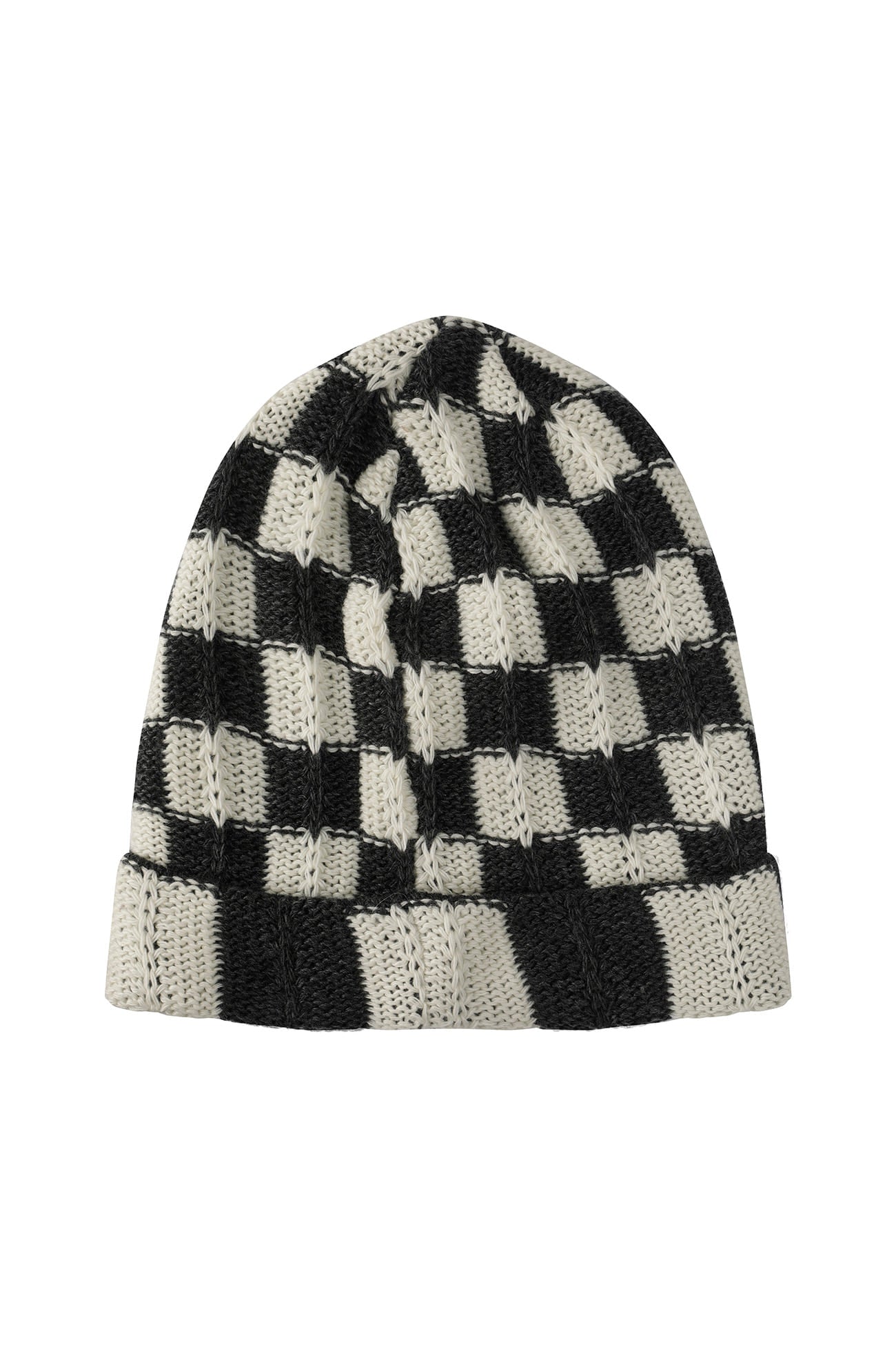 Deinet - Checkered Neat Knit Beanie (Charcoal) product image 6 | TRAB K-Fashion Australia