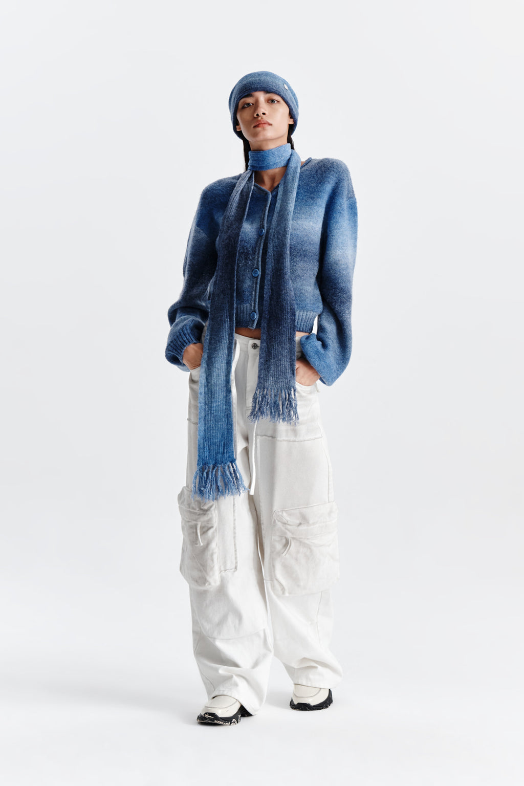 Matin Kim - Cozy Gradation Cardigan (Navy) product image 9 | TRAB K-Fashion Australia