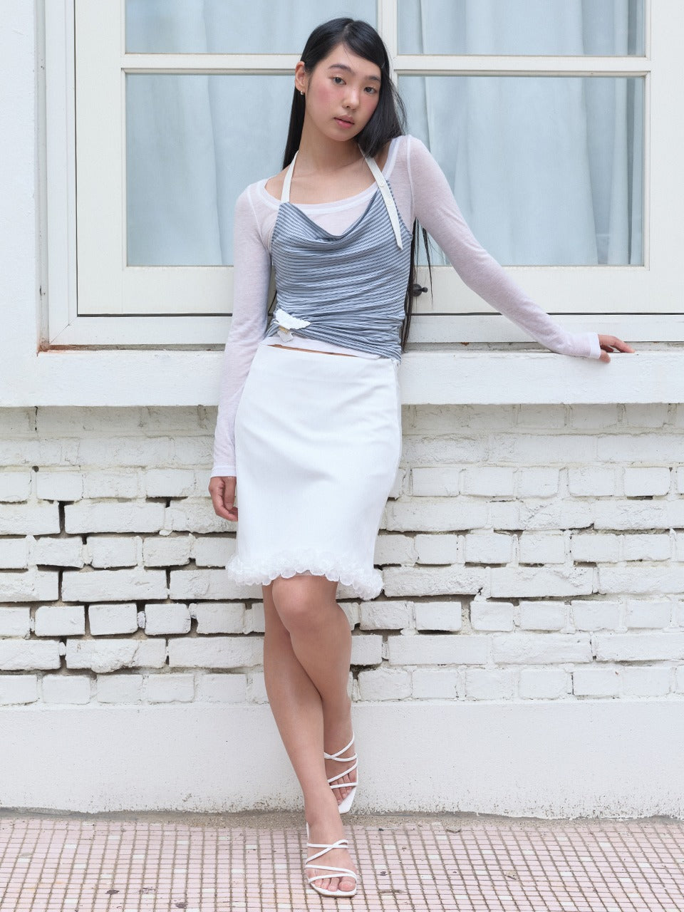 Margarin Fingers - Double Layer Lace Skirt (White) product image 1 | TRAB K-Fashion Australia