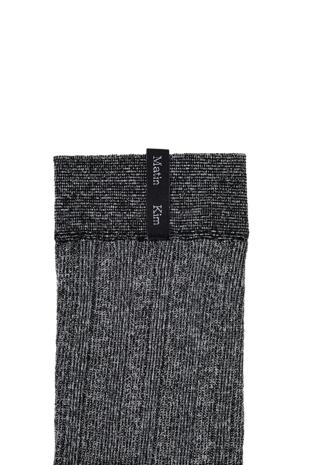 Matin Kim - Metal Ribbed Stocking Socks (Charcoal) product image 3 | TRAB K-Fashion Australia