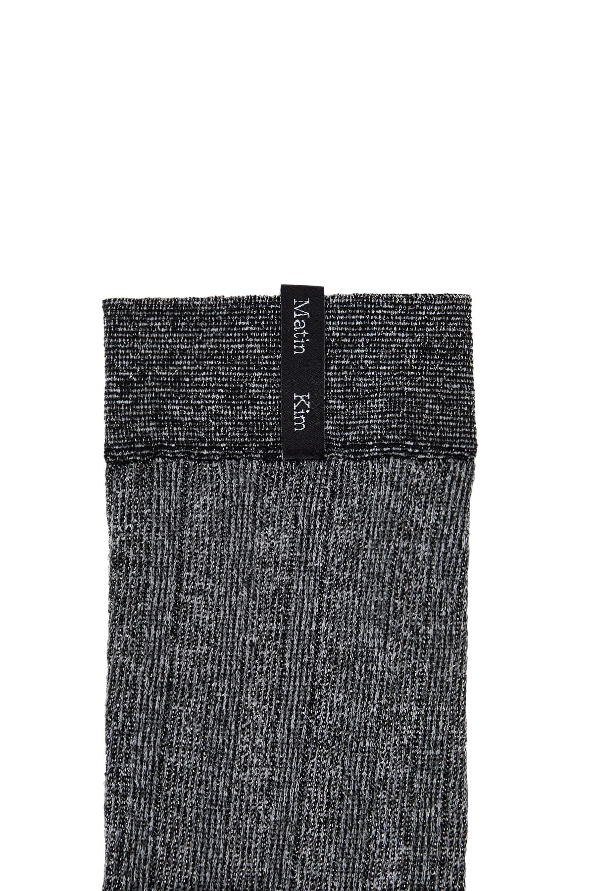 Matin Kim - Metal Ribbed Stocking Socks (Charcoal) product image 3 | TRAB K-Fashion Australia