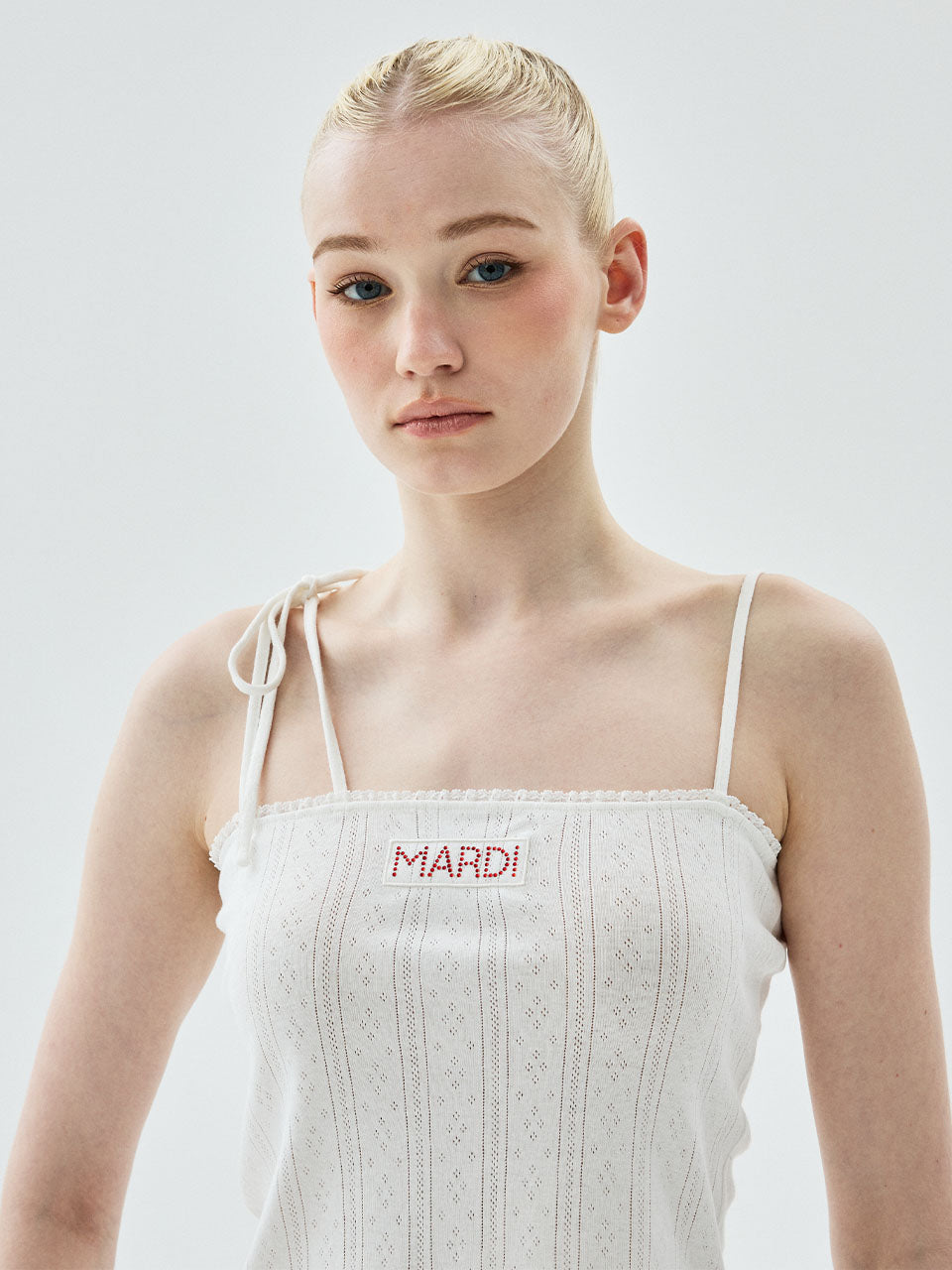 Mardi Mercredi - Sleeveless Eyelet Ribbon Detail (Ivory) product image 1 | TRAB K-Fashion Australia