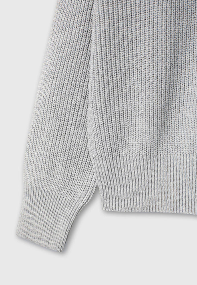 Tonywack - Italian Cotton Hard Twist Zip-Up Knit (Light Grey) product image 12 | TRAB K-Fashion Australia