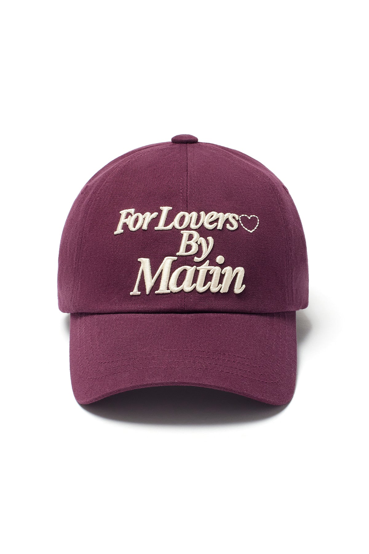 Matin Kim - For Lovers Logo Point Ball Cap (Burgundy) product image 1 | TRAB K-Fashion Australia