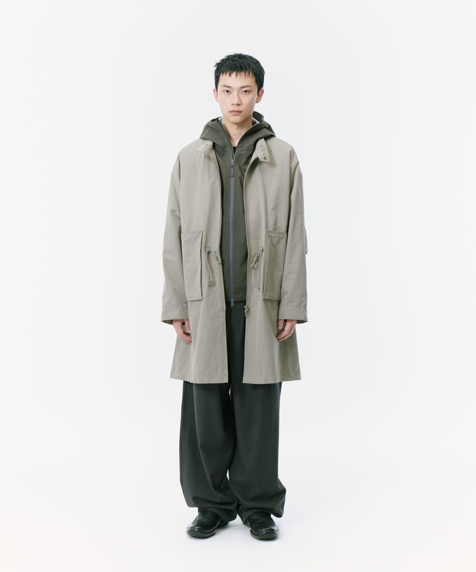 Zipper Field Parka (Grey Beige)