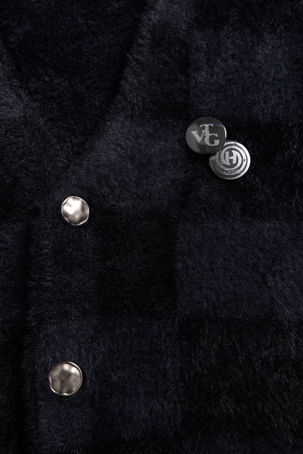 Hatchingroom - Hairy Cardigan Checkerboard (Black/Charcoal) product image 8 | TRAB K-Fashion Australia