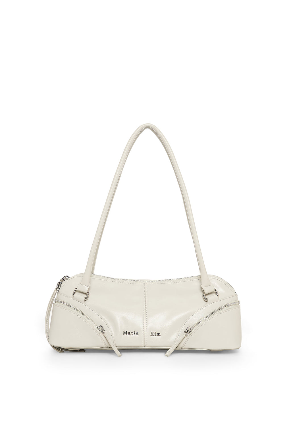 Matin Kim - Curve Zip Baguette Bag (Light Grey) product image 1 | TRAB K-Fashion Australia