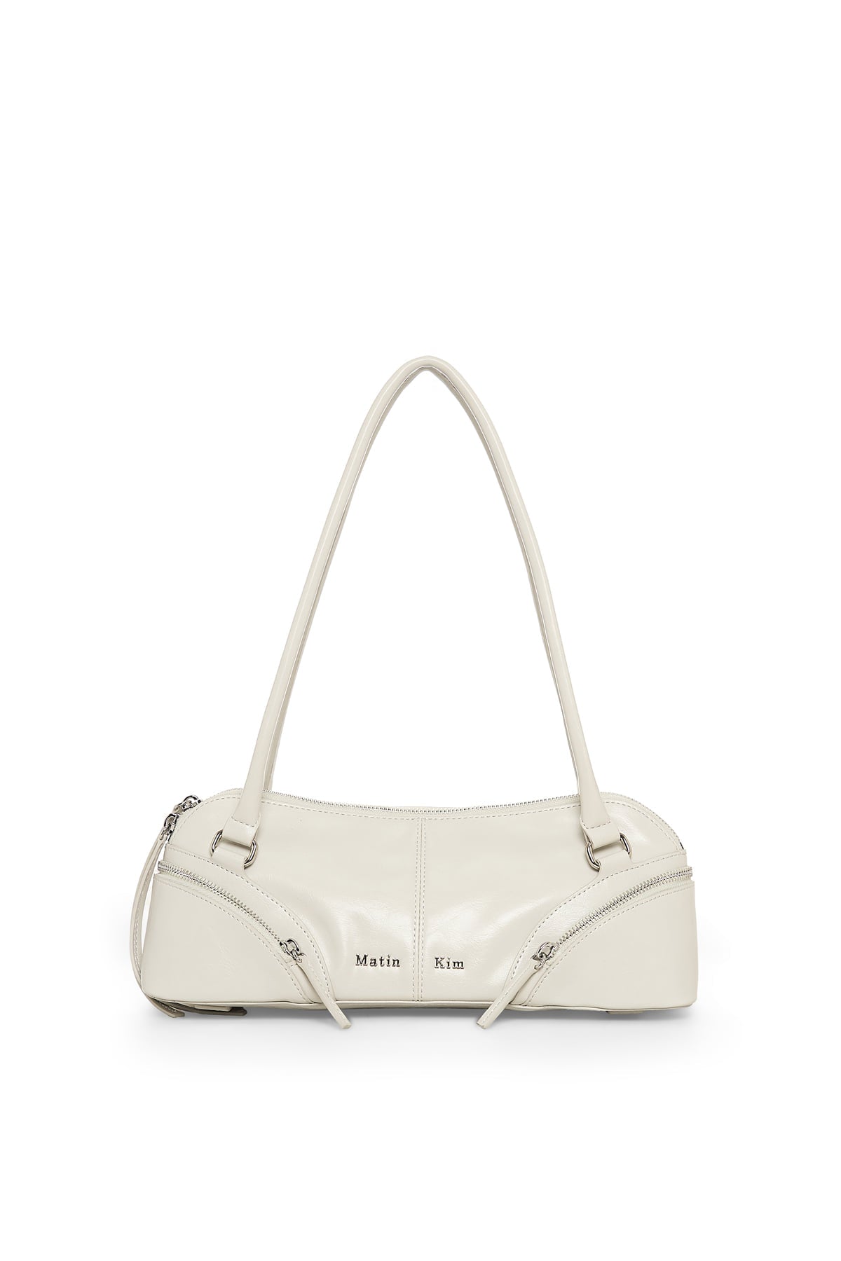 Matin Kim - Curve Zip Baguette Bag (Light Grey) product image 1 | TRAB K-Fashion Australia