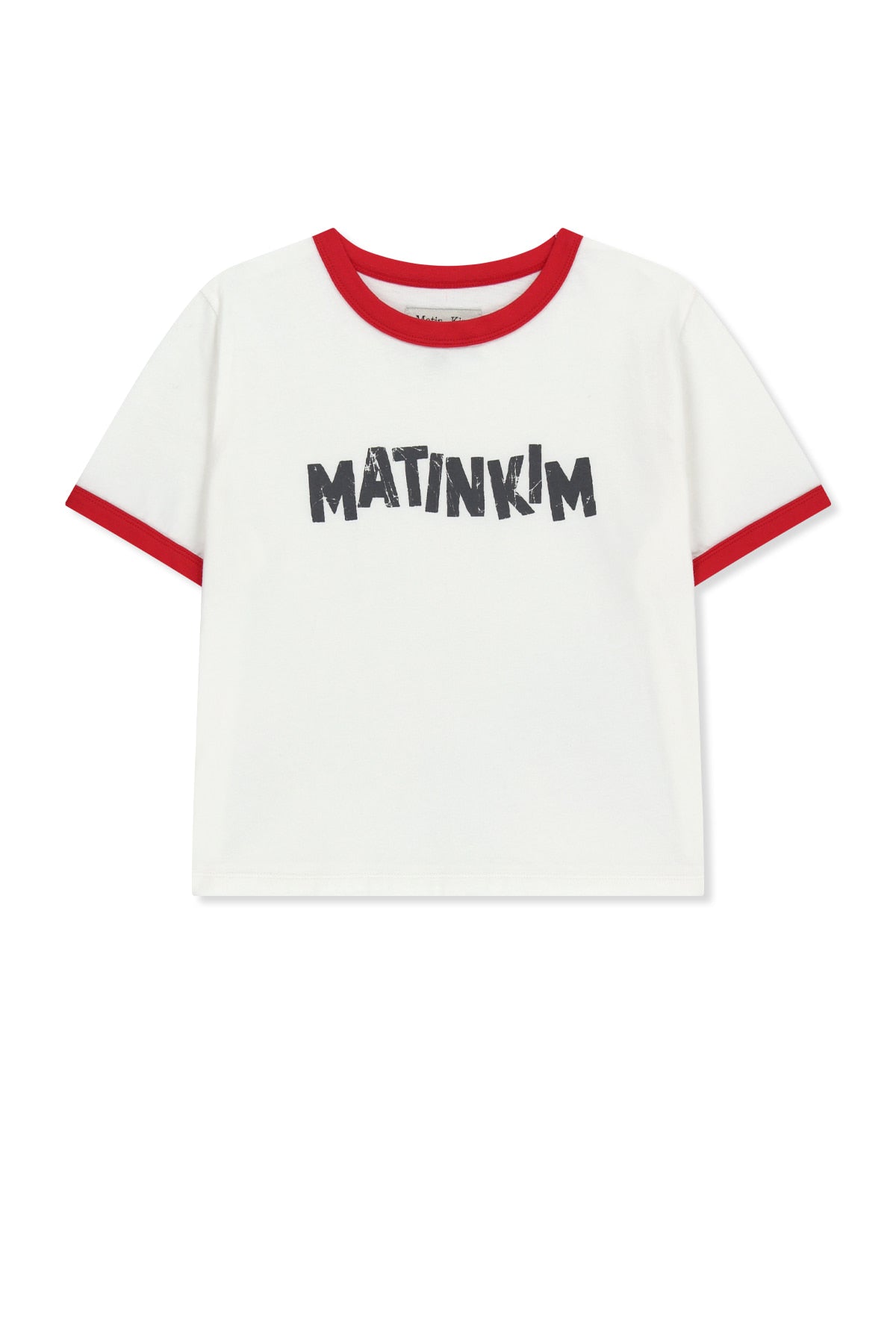 Matin Kim - Matin Logo Ringer Crop Top (White) product image 1 | TRAB K-Fashion Australia