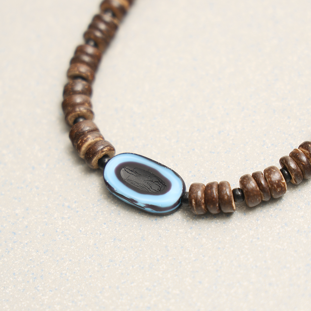 Towtow Archive - [Pre-Order – Ships June 17] Oval Coconut Necklace (Brown) product image 2 | TRAB K-Fashion Australia