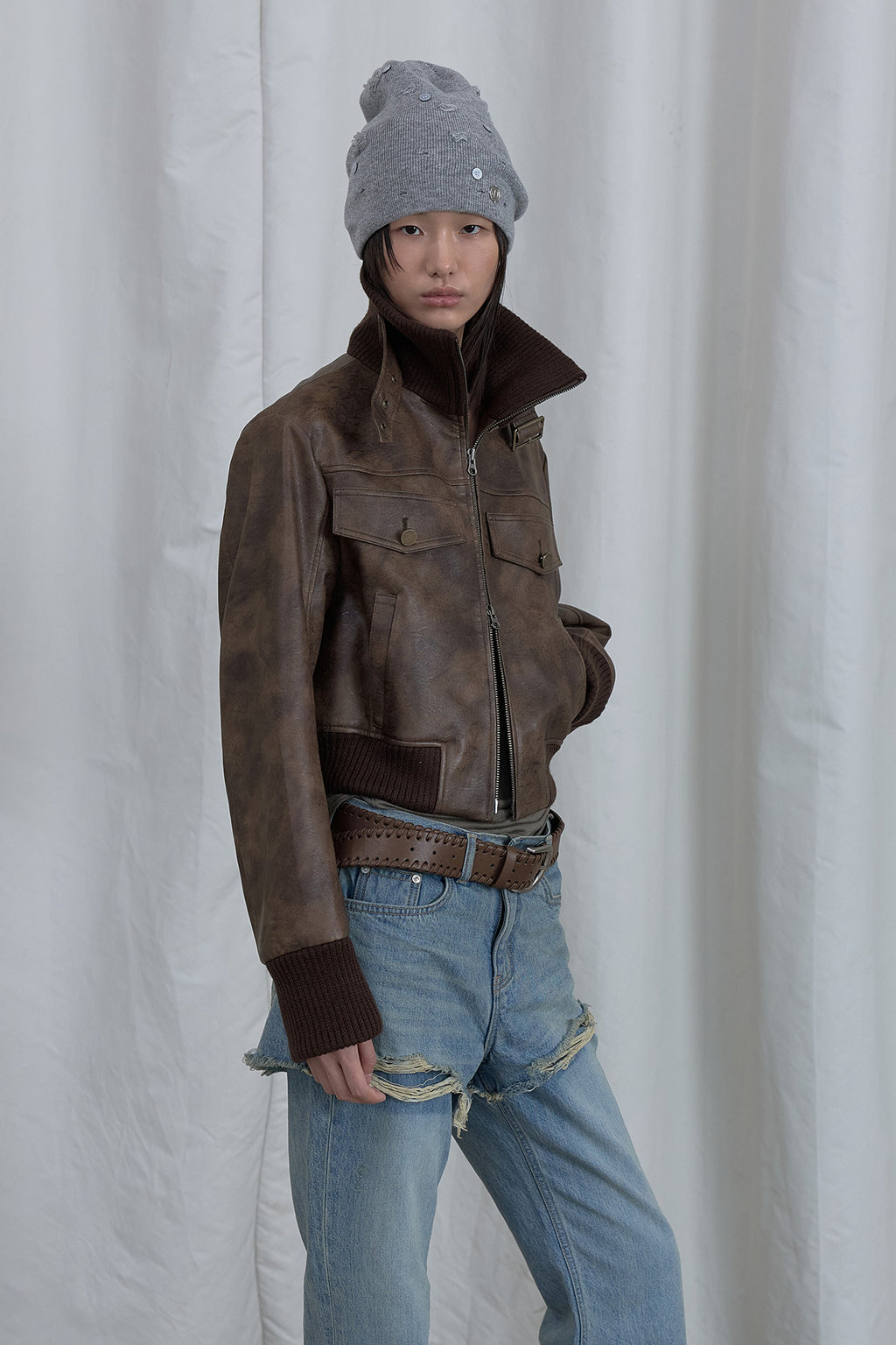Deinet - Layered Semi Bootscut Denim Pants (Light Blue) product image 6 | TRAB K-Fashion Australia