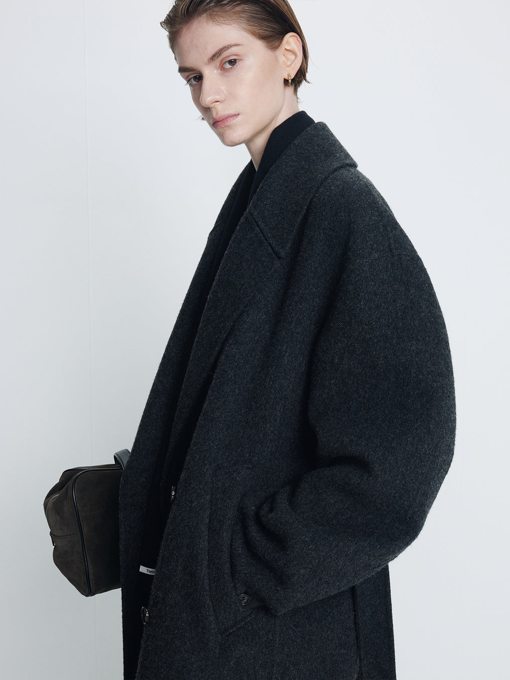 Tonywack - Hand-Made Wool Belted Double Coat (Melange Charcoal) product image 5 | TRAB K-Fashion Australia