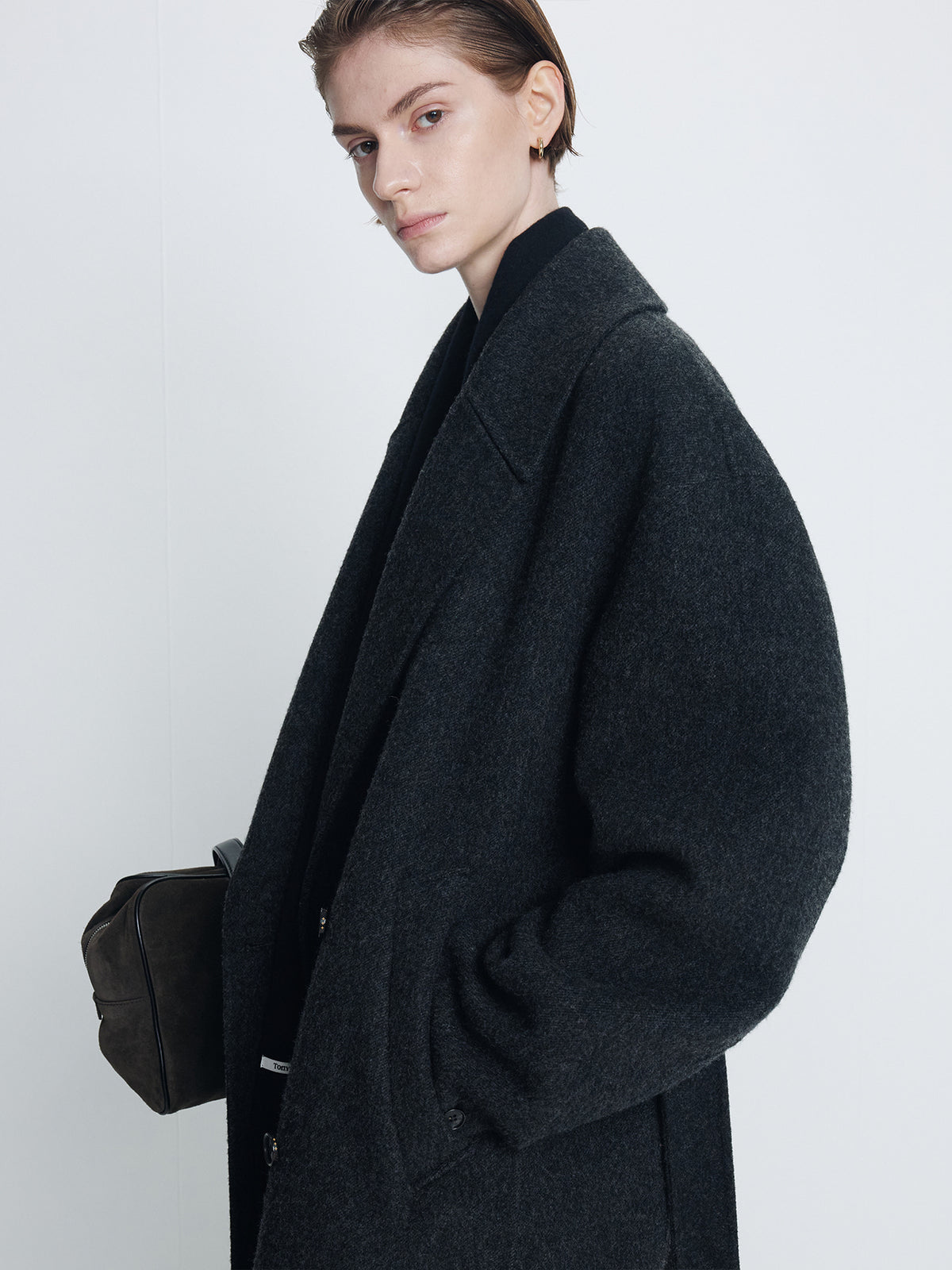 Tonywack - Hand-Made Wool Belted Double Coat (Melange Charcoal) product image 5 | TRAB K-Fashion Australia