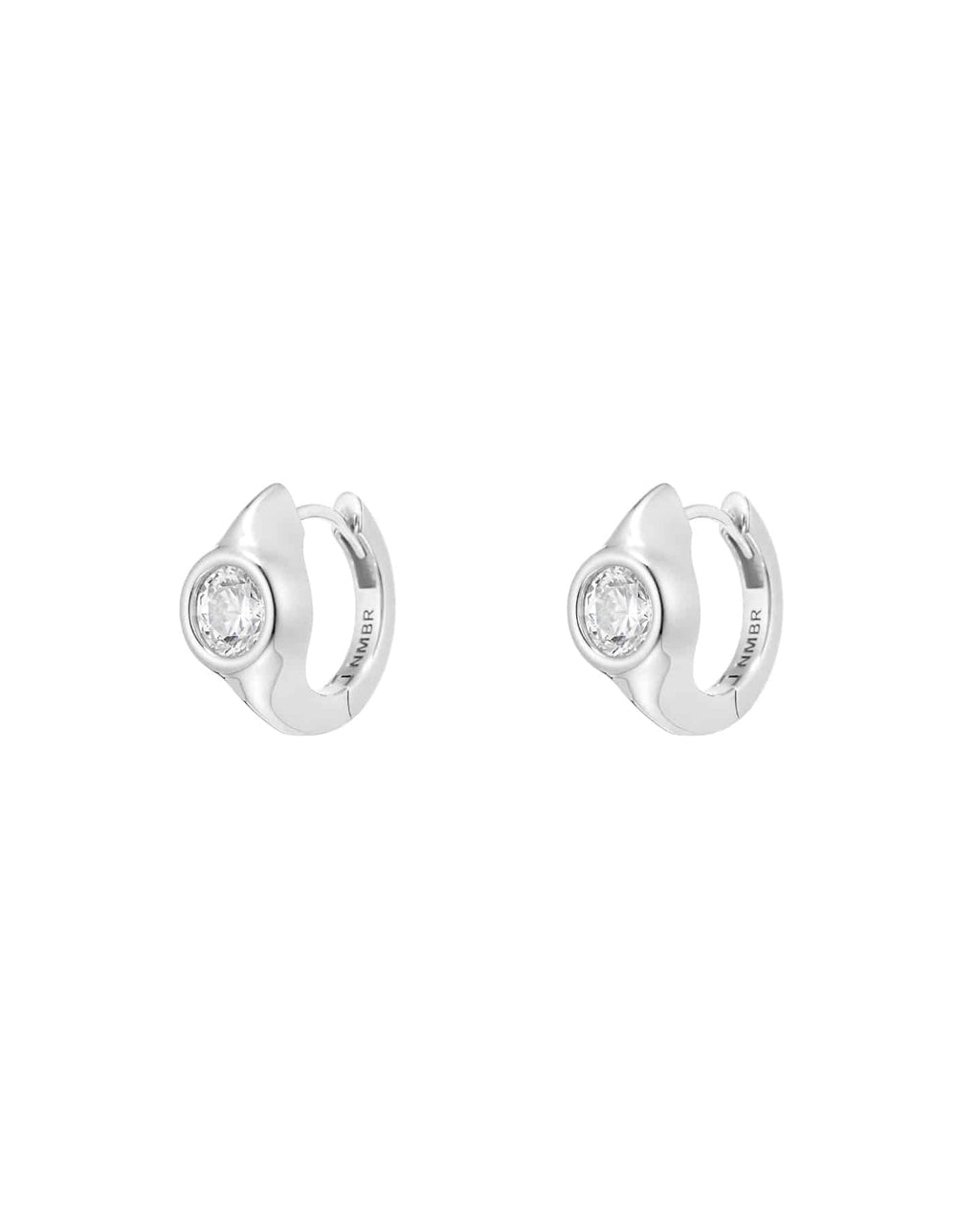 Numbering - Bezel Set Solitaire Hoop Earrings #3203 product image 5 | TRAB K-Fashion Australia
