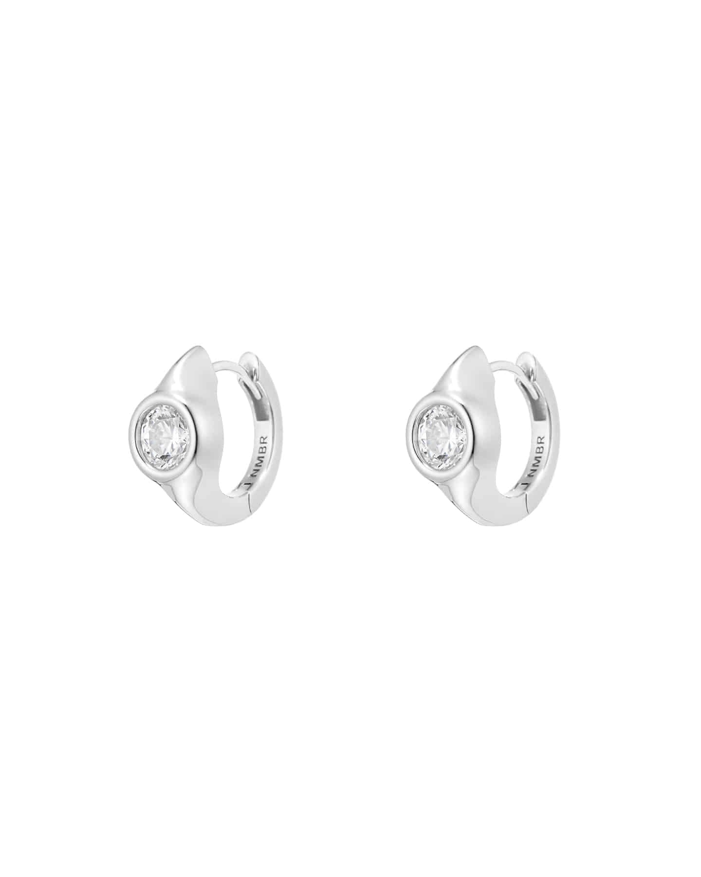 Numbering - Bezel Set Solitaire Hoop Earrings #3203 product image 5 | TRAB K-Fashion Australia