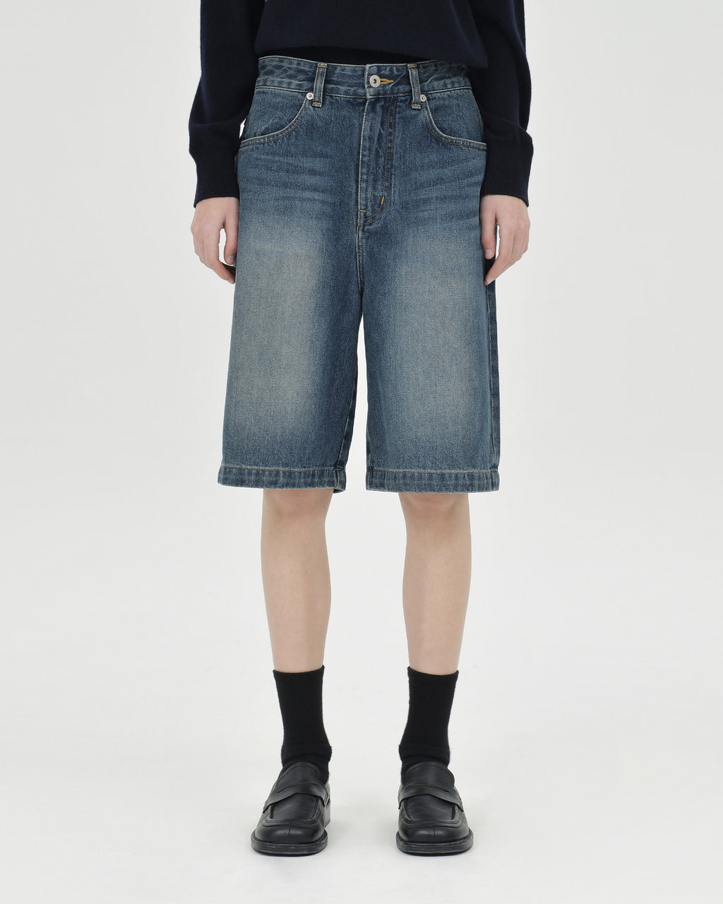 Brownyard - Bermuda Denim Pants (Indigo) product image 1 | TRAB K-Fashion Australia