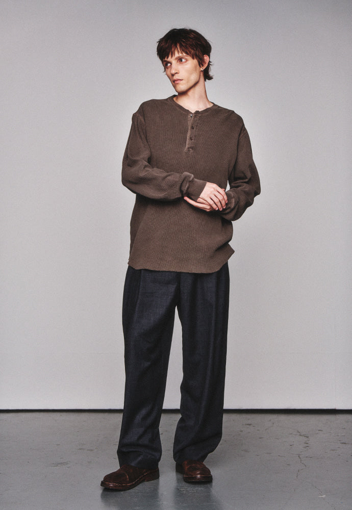 Art if acts - Garment Dyed Waffle Henley (Mud Brown) product image 5 | TRAB K-Fashion Australia