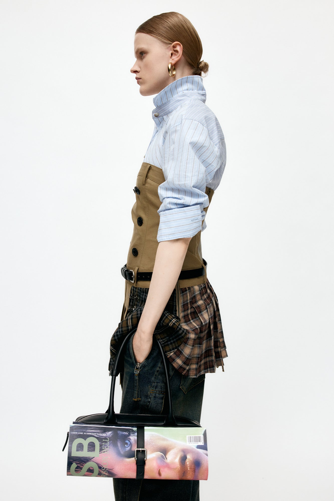 Andersson Bell - Double Pleats Trench Dress (Khaki) product image 5 | TRAB K-Fashion Australia