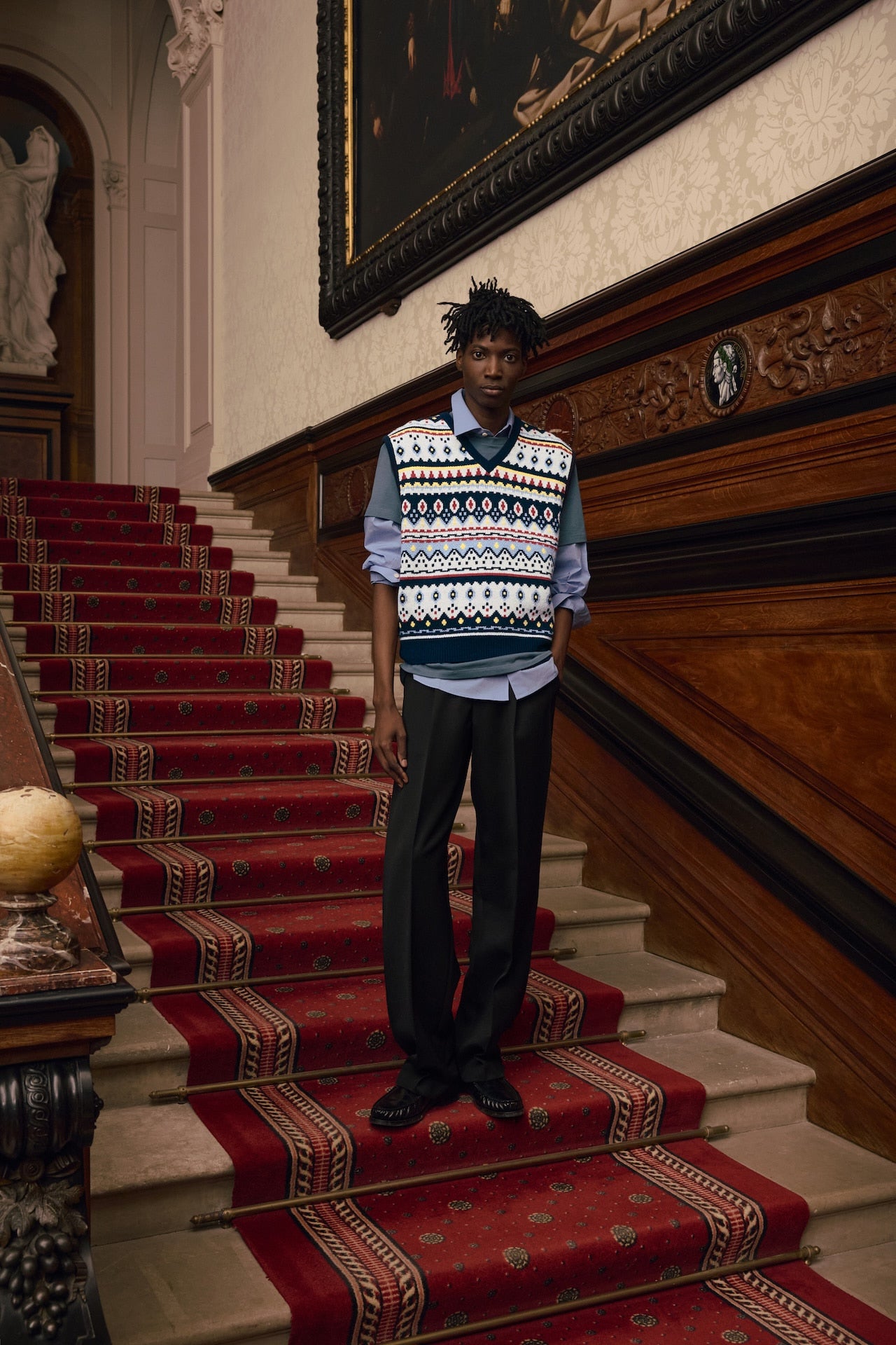 STU - Jacquard Sweater Vest (Navy) product image 13 | TRAB K-Fashion Australia