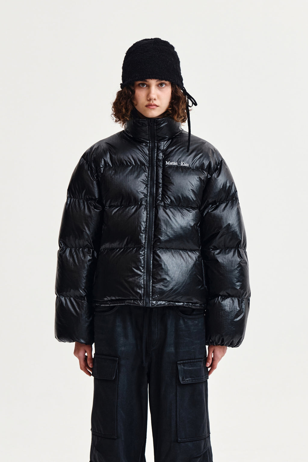 Matin Kim - Small Logo Volume Down Jumper (Black) product image 5 | TRAB K-Fashion Australia