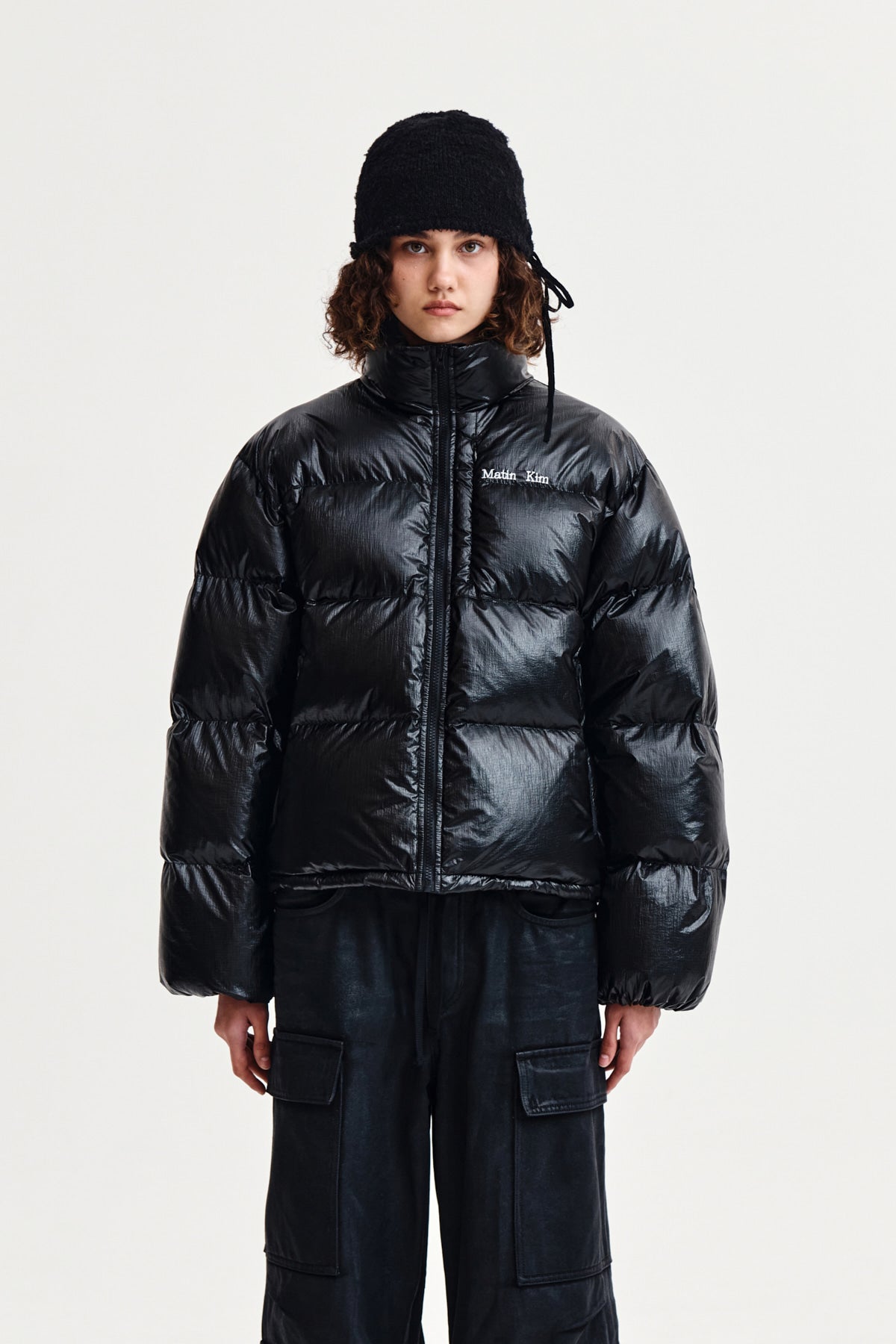 Matin Kim - Small Logo Volume Down Jumper (Black) product image 5 | TRAB K-Fashion Australia