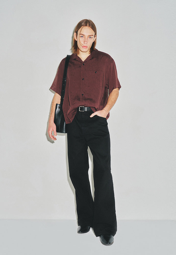 Tonywack - Cozy Linen Viscose Cuban-Collar Shirt (Penny Brown) product image 1 | TRAB K-Fashion Australia