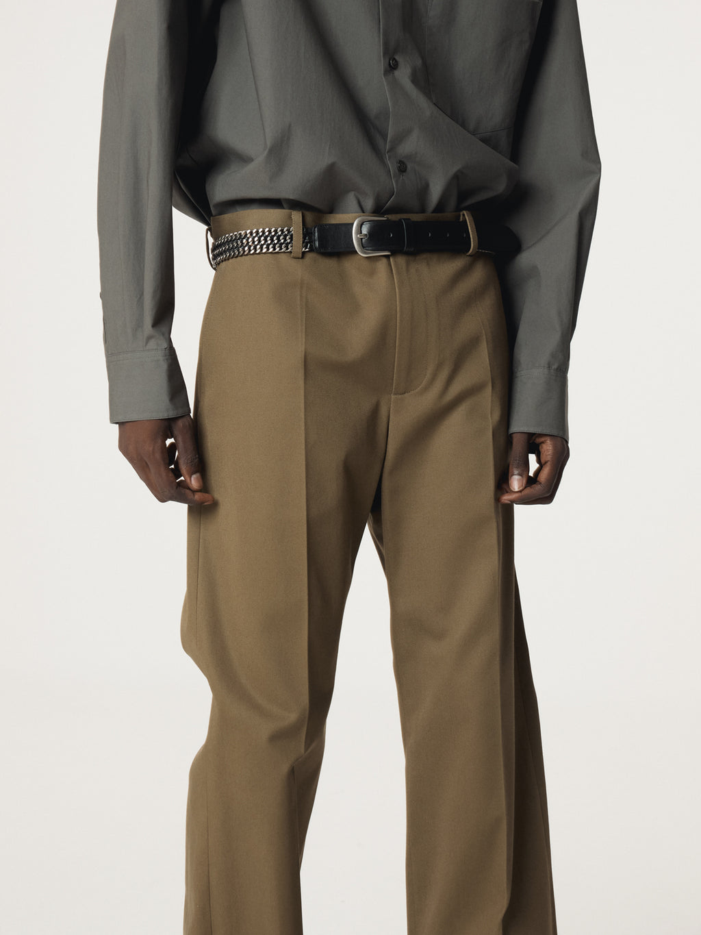 Recto - Lotus Cotton Flare Pants (Khaki) product image 7 | TRAB K-Fashion Australia