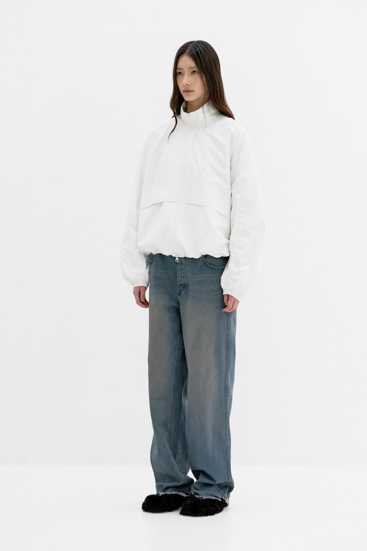 Coor - Soft Shirring Windbreaker (Offwhite) product image 3 | TRAB K-Fashion Australia